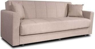 Καναπές Κρεβάτι Τριθέσιος Υφασμάτινος 214x78cm Μπεζ