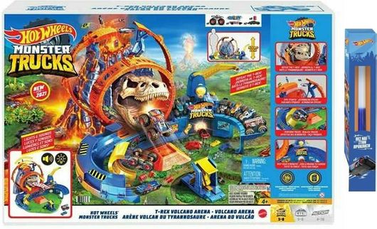 Παιχνιδολαμπάδα Mattel Hot Wheels Monster Trucks Πίστα Ηφαίστειο για 3+ Ετών